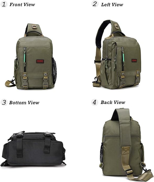 NICGID Sling Bags Chest Shoulder Backpacks, 12.5'' 13.3'' 14.1'' 15.6''Laptop Backpack Crossbody Messenger Bag Travel Outdoor