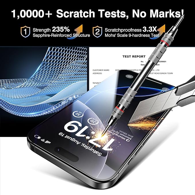 EZ-GLAZ- 4 Pack for iPhone 16 Screen Protector [6.1"] With 2 Pack Camera Lens Protector, 9H+ Hardness 12FT Military Grade Shatterproof Scratch Resistant Durable Tempered Glass Film with Flawless Fit Kit, HD Clear