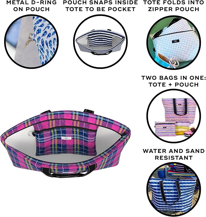 SCOUT Plus 1 Foldable Travel Bag, 2 Bags in 1, Tote Folds into Zipper Pouch