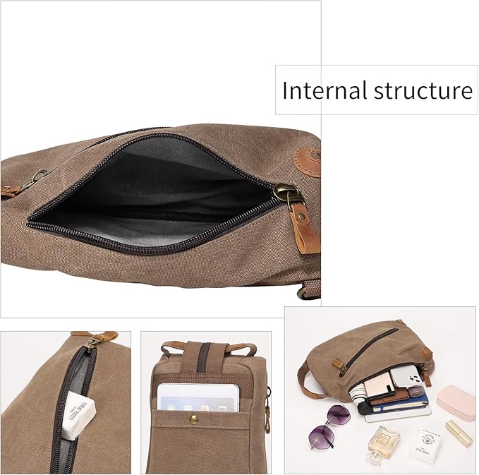 KL928 Canvas Sling Bag crossbody Bags Small Backpack Pack Travel Purse convertible purses for Women Men