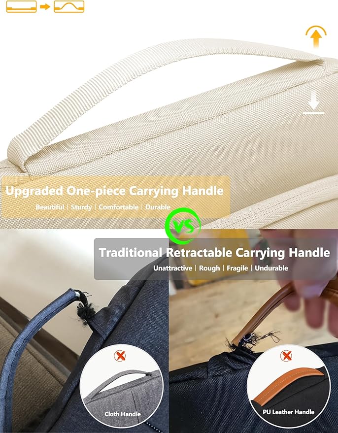 HYZUO 17-17.3 Inch Laptop Bag Case Sleeve for 17" 17.3" HP/Dell/Lenovo/ASUS/Acer/LG/MSI Gaming Laptop/Razer Blade 17/18, Notebook Carrying Briefcase for Men Women, Sand