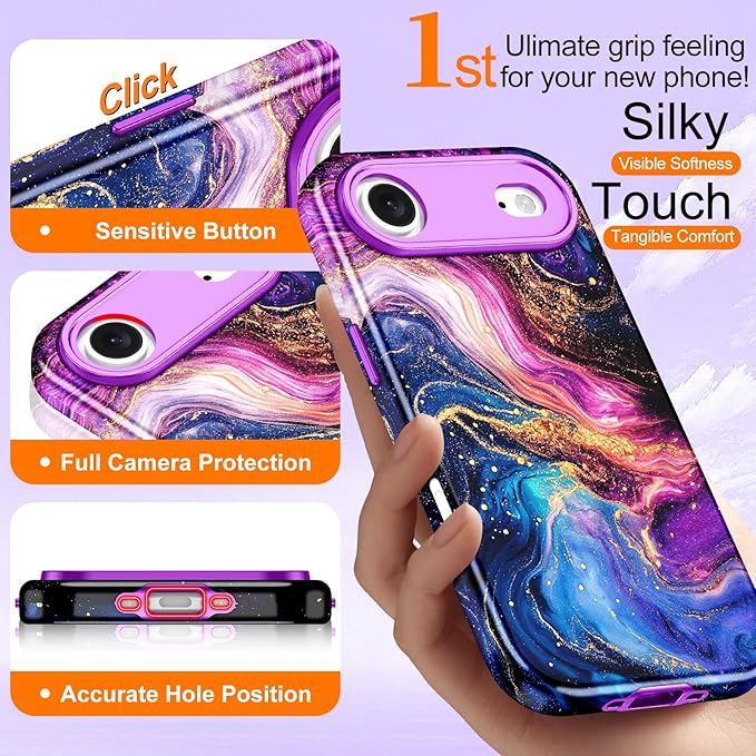 Btscase for iPhone Air Case [Compatible with Magsafe] [Military-Grade Drop Protection] Slim Anti-Scratch Smooth Touch TPU Bumper Shockproof Magnetic Phone Case for Women Girls Men, Deep Purple