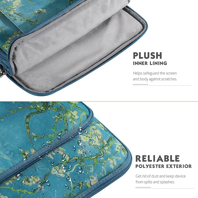 MoKo Laptop Sleeve Bag for 13.3-14 Inch, Notebook Carrying Case with Pocket Fits New MacBook Pro M3/M2 14" /13" M2/M1 Pro/M1 Max 14.2 2023-2021/Air 13.6" M2 2022, Surface Pro 9/8 13", Apricot Flower