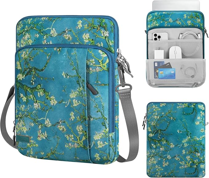 MoKo Laptop Sleeve Bag for 13.3-14 Inch, Notebook Carrying Case with Pocket Fits New MacBook Pro M3/M2 14" /13" M2/M1 Pro/M1 Max 14.2 2023-2021/Air 13.6" M2 2022, Surface Pro 9/8 13", Apricot Flower