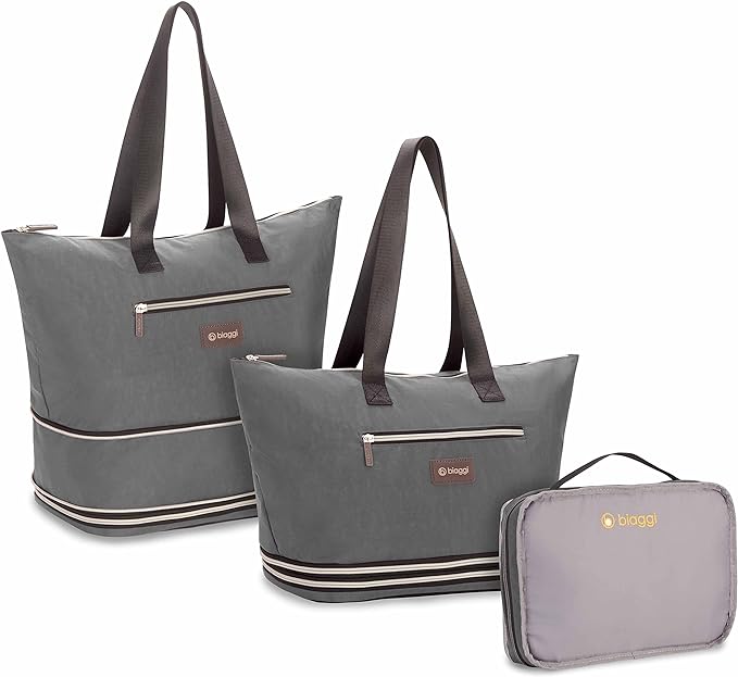 biaggi ZipSak Boost! Foldable Travel Tote – Lightweight Carry-On Personal Item Travel Bag for Women, Airplane, Gym, Overnight