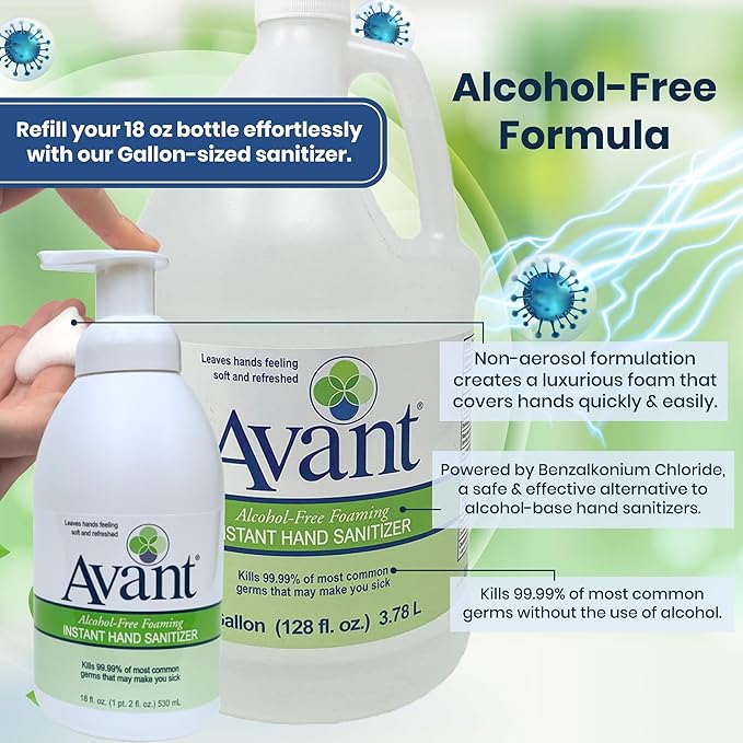 Avant® Alcohol-Free Foaming Hand Sanitizer, 1 Gallon refill