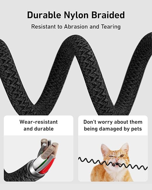 Coiled USB C to USB C and Lightning Cable 2 in 1, 3FT 2Pack Braided Cord Fast Charging Type C Car Charger for iPhone 17 16 15 14 13 12 11,iPad, Samsung Galaxy, Google Pixel, Moto, LG, TCL Phones