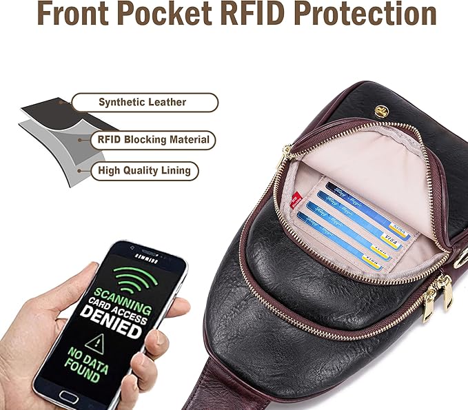 Haytijoe Crossbody Bags for Women Leather Sling Bag Anti-theft Cross Body Bag Travel Sling Purse Chest Bags Fanny Packs