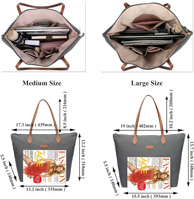 Water Resistant Light Weight Nylon Tote Bag Handbag