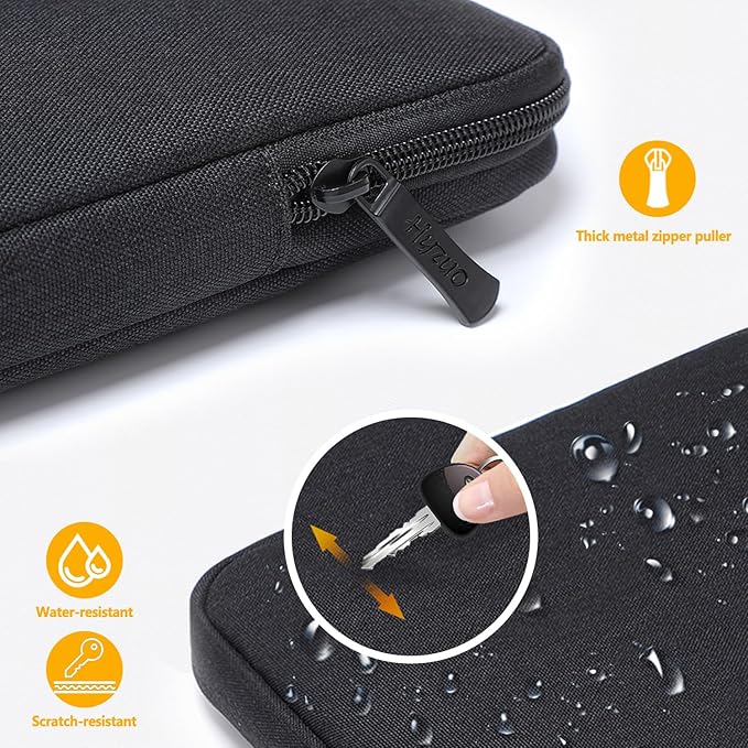 HYZUO 14-15 Inch Laptop Sleeve Bag Set for MacBook Air 15 M4/M3/M2, MacBook Pro 15, XPS 14/15 Plus, 15" Surface Laptop, Notebook Case for 14" HP Lenovo ThinkPad Asus Acer Huawei, Black