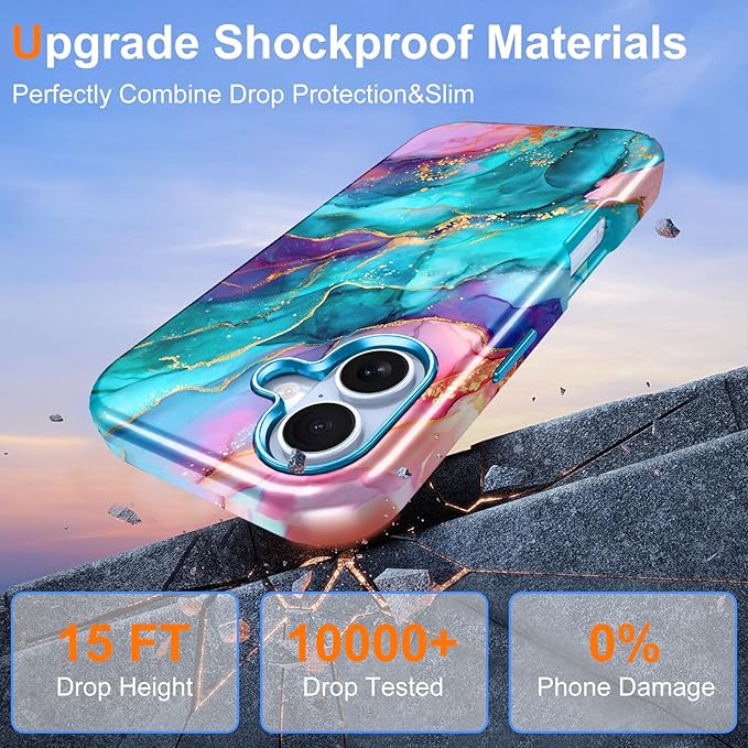 Btscase for iPhone 17 Case [Compatible with Magsafe] [Military-Grade Drop Protection] Slim Anti-Scratch Smooth Touch TPU Bumper Shockproof Magnetic Phone Case for Women Girls Men, Blue