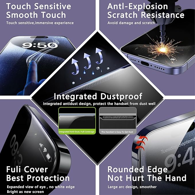 CHISHA 2-Pack Anti Blue Light Matte Screen Protector for iPhone 13 Pro Max and iPhone 14 Plus 6.7-Inch, Auto Dust Removal, No Bubbles, High Definition Clear, Easy Installation