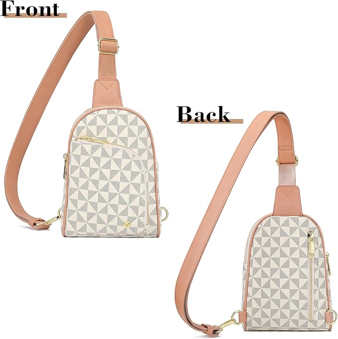 INICAT RFID Blocking Sling Bag Leather Crossbody Bags for Women Fanny Pack Cross Body for Woman Chest Bag for Travel 1.9L