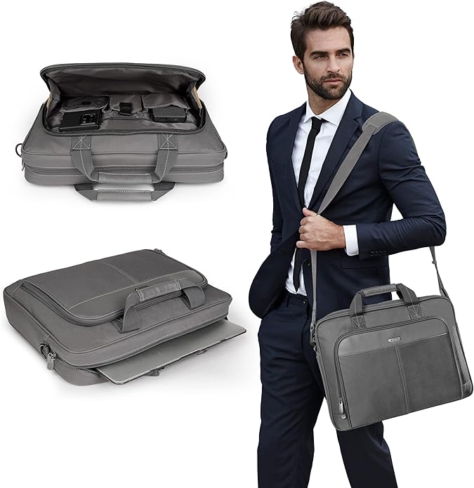 Targus Classic Slim Laptop Bag - Ergonomic Briefcase and Messenger Bag - Spacious Foam Padded for Laptops and Under