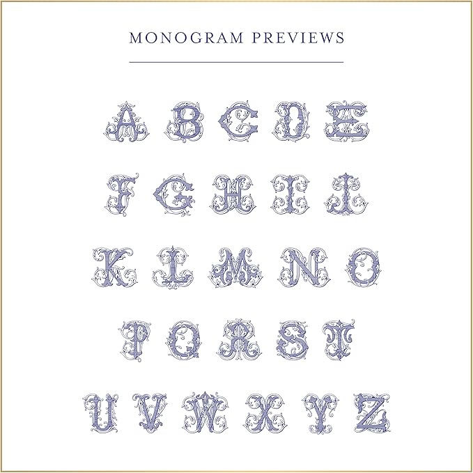 Classic 1 Letter Monogram Note Card and Envelope Stationery Set, Traditional Monogrammed Personalized Stationary in Choice of Set Size and Colors (Monogram with Name Below)