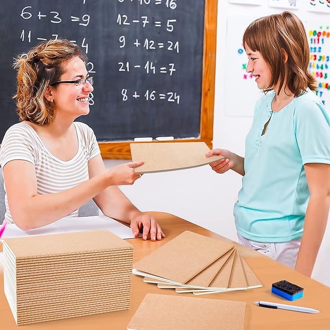 feela 30 Pack Blank Kraft Notebooks, Unlined Sketchbook Note Pad Travel Journal for Drawing Doodling Writing, Journal Bulk For Women Kids Students Office School Supplies, A5, 60 Pages, 8.3” X 5.5”