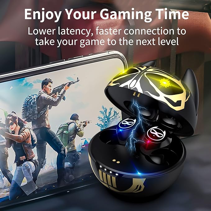 Earbuds for Kids, Penguins Bluetooth Headphones Bluetooth with Mic, 85dB Volume Limited, 36Hrs Playtime, Gilrs Boys Earbuds for Small Ears,Touch Control, Waterproof, Kids Wireless for School/Tablet.