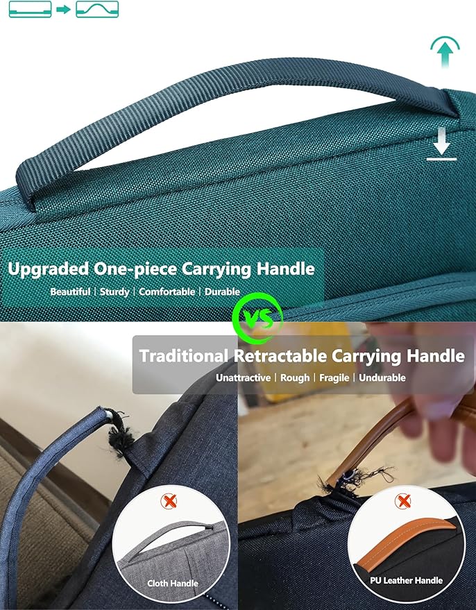 HYZUO 17-17.3 Inch Laptop Bag Case Sleeve for 17" 17.3" HP/Dell/Lenovo/ASUS/LG/MSI Gaming Laptop/Razer Blade 17/18, Notebook Carrying Briefcase for Men Women, Dark Green