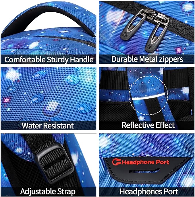 Laptop Backpack,Business Travel Anti Theft Slim Durable Laptops Backpack with USB Charging Port,Water Resistant College Computer Bag for Women & Men Fits 15.6 Inch Laptop and Notebook-Dreamy Blue