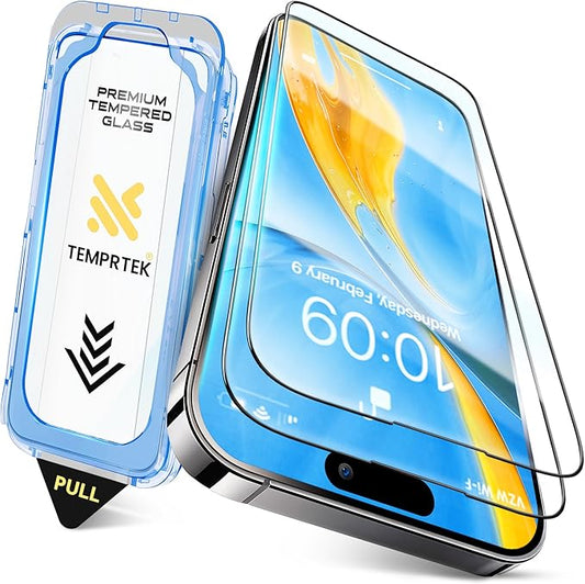 2 Pack Simple iPhone 16 Pro Max Screen Protector 9H Military Grade Scratch Fingerprint Resistance Anti-Glare Shatterproof Tempered Glass Anti-Spy Easy Installation Bubble Free