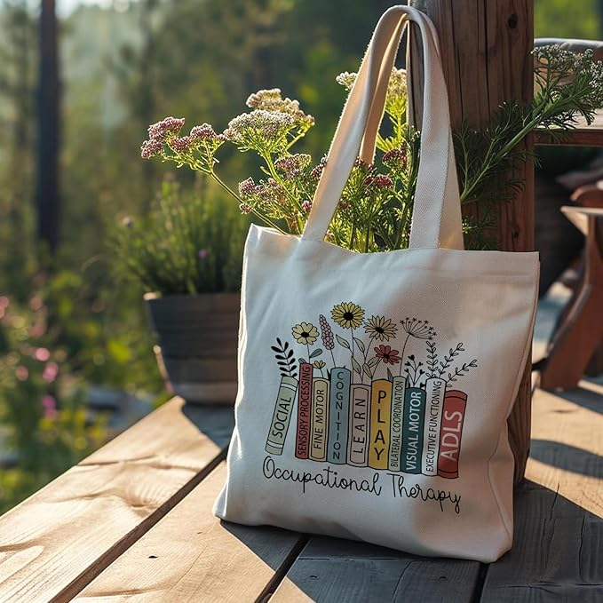 Occupational Therapist Gifts,OT Gifts, Occupational Therapist Canvas Tote Bags for Women, Reusable Grocery Bags