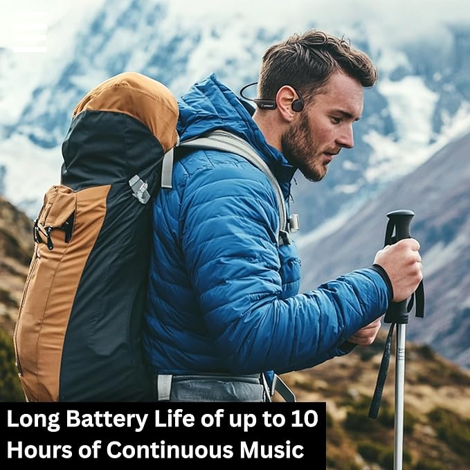 Open Ear Headphones Wireless Bluetooth, IP68 Waterproof Bone Conduction Headphones Bluetooth, Earphones Wireless Bluetooth, Sports Headphones for Running Swimming, 10 Hours Continuous Music