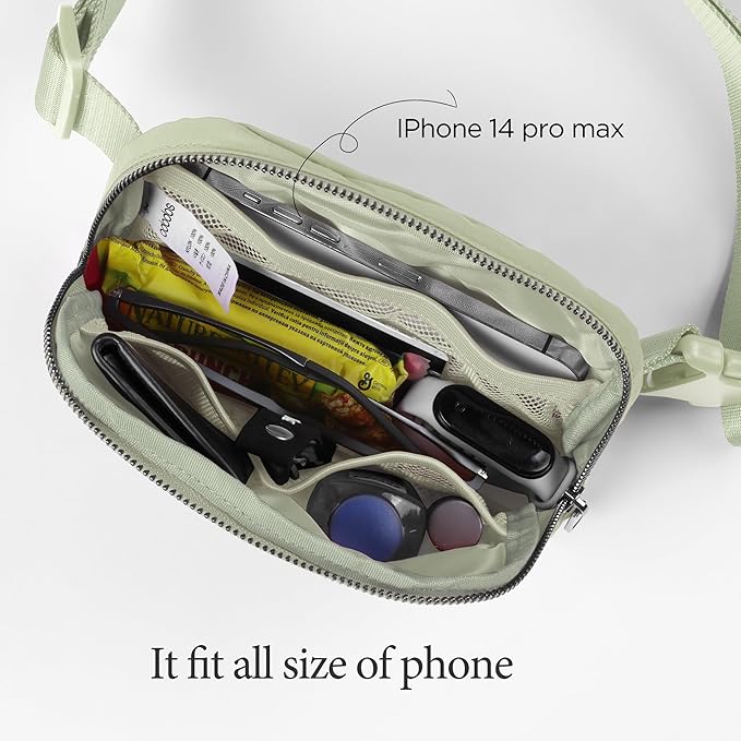 ODODOS Unisex Mini Belt Bag with Adjustable Strap Small Fanny Pack for Workout Running Traveling Hiking, Desert Sage