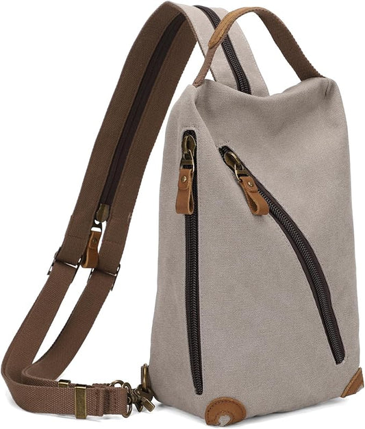 KL928 Canvas Sling Bag crossbody Bags Small Backpack Pack Travel Purse convertible purses for Women Men