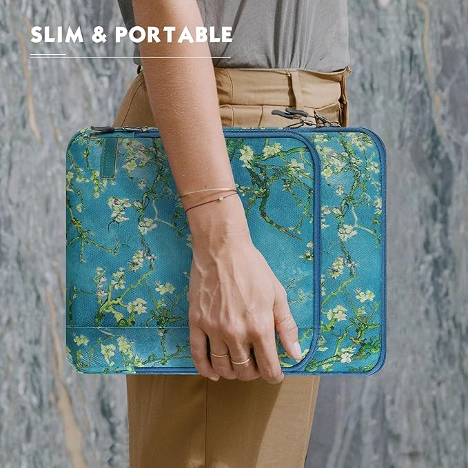 MoKo Laptop Sleeve Bag for 13.3-14 Inch, Notebook Carrying Case with Pocket Fits New MacBook Pro M3/M2 14" /13" M2/M1 Pro/M1 Max 14.2 2023-2021/Air 13.6" M2 2022, Surface Pro 9/8 13", Apricot Flower