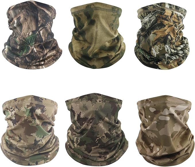 Neck Gaiter Face Mask, Sun Cooling Dust Camouflage Face Shield, Reusable Washable Bandana