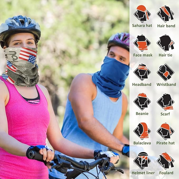 JaGely 50 Pcs Summer Neck Gaiters for Men Multi Cooling Neck Gaiter for Men Sun Protection Face Mask Balaclava Motorcycle