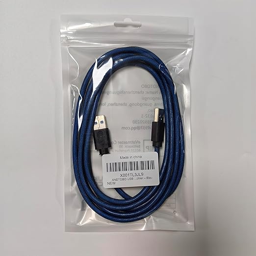 ANDTOBO USB 3.0 A to A Male Cable 6.6 FT, USB 3.0 Male to Male Cable Double End USB Cord Compatible with Hard Drive Enclosures DVD Player Laptop Cooler - Blue