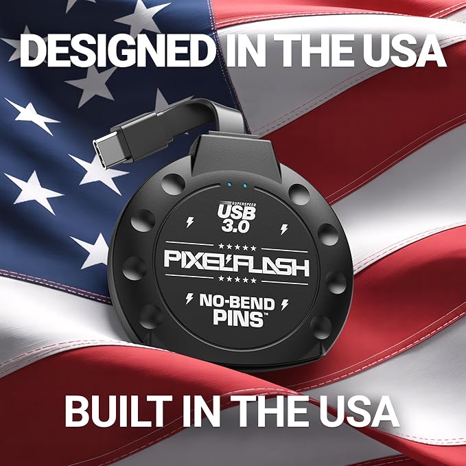 PixelFlash CF Card Reader USB C (Black) - Compact Flash Memory Card Reader with Cabled Type-C USB 3.1, 5GB/s File Transfer, No-Bend Pins Technology, Supports UDMA-7, Anti-Slip & Anti-Scratch Exterior