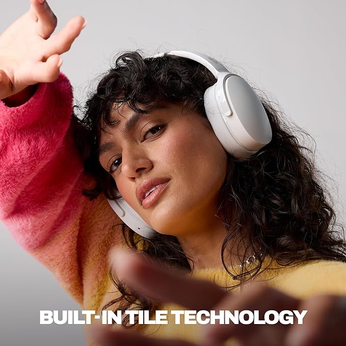 Skullcandy Hesh Evo Wireless Headphones with Charging Cable, 36 Hr Battery, Microphone, Works with iPhone Android and Bluetooth Devices - Bone