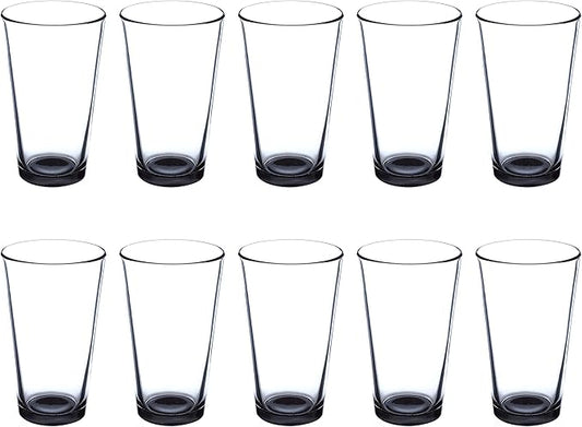 Libbey Pint Glass 16 oz. Set of 10, Bulk Pack - Beer Glasses, Heavy Duty Drinkware - Black