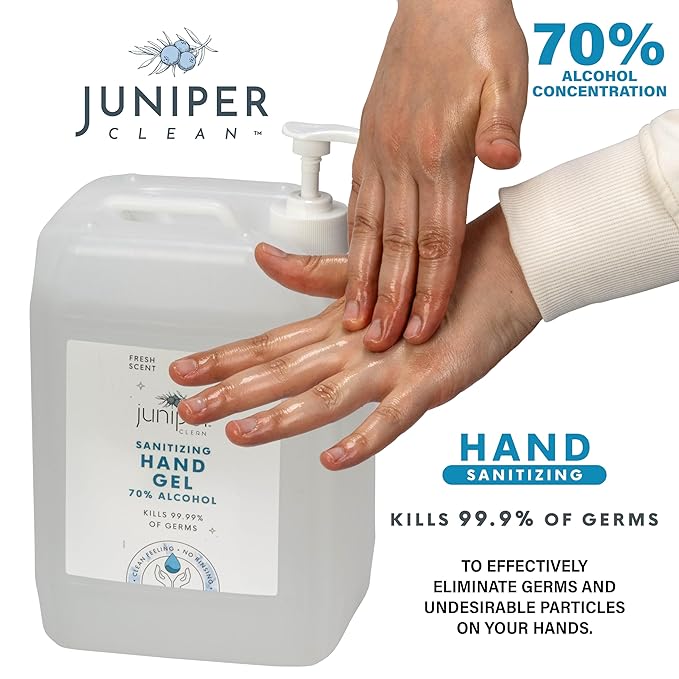 Hand Sanitizer Gel with 70% Alcohol 1.06 Gallon with Pump (Pack of 2)