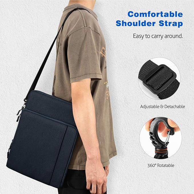MoKo 12.9 Inch Tablet Sleeve Bag Carrying Case with Pockets Fits 13 Inch New iPad Pro M4 & Air M2 2024, iPad Pro 12.9 M2&M1, Surface Laptop Go 12.4", Galaxy Tab S8+/S9+ 12.4", Indigo