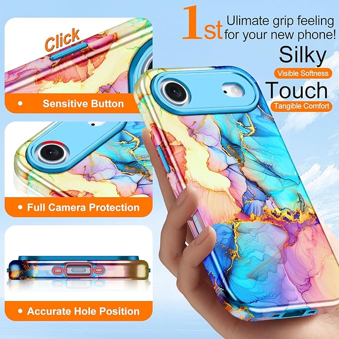 Btscase for iPhone Air Case [Compatible with Magsafe] [Military-Grade Drop Protection] Slim Anti-Scratch Smooth Touch TPU Bumper Shockproof Magnetic Phone Case for Women Girls Men, Colorful