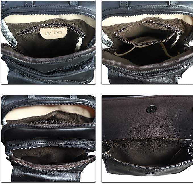 Genuine Leather Sling Bag for Men and Women Vintage Real Leather Fashion Sling Backpack Shoulder Crossbody Chest Purse