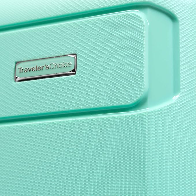 Traveler's Choice Pagosa Indestructible Hardshell Expandable Spinner Luggage, Mint, 2-Piece Set (22/26)