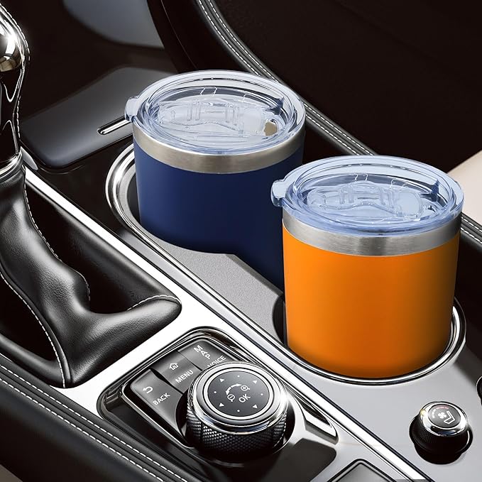 20oz Tumbler Bulk Stainless Steel Tumblers with Lid Vacuum Insulated Double Wall Travel Coffee Mug Powder Coated Tumbler Cup for Hot and Cold Drinks(Orange, 6 pack)