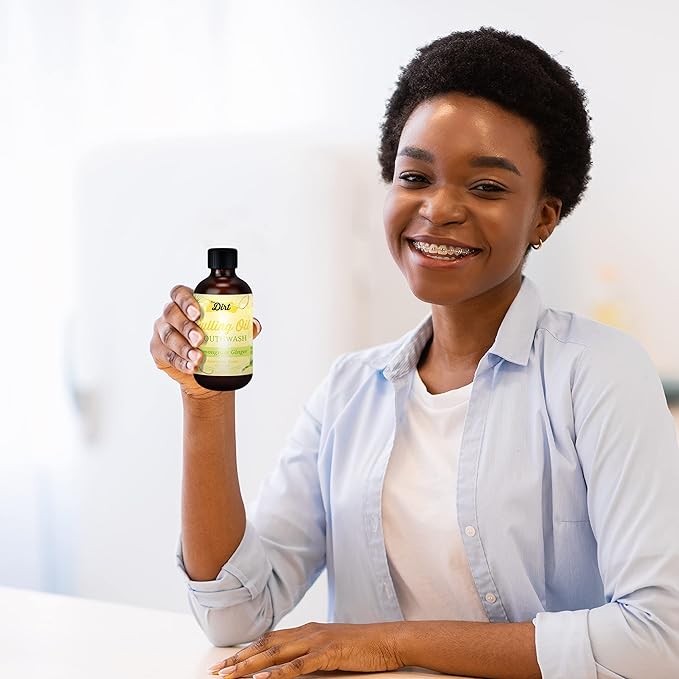 THE DIRT Oil Pulling Mouthwash - Gluten Free - Removes Plaque, Tartar, Bad Breath & Whitens Teeth (Lemongrass & Ginger, 4 Ounce)