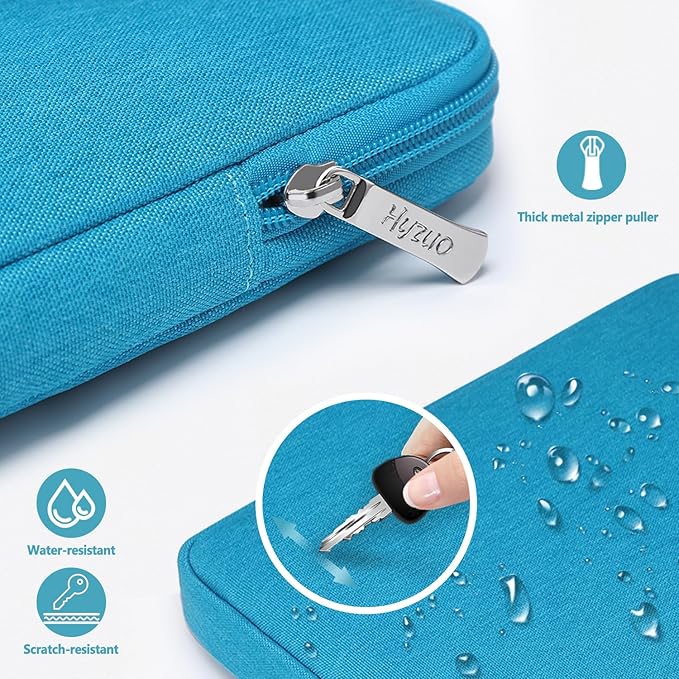 HYZUO 13.3-14 Inch Laptop Sleeve Bag Set for MacBook Pro 14 M4/M3/M2/M1, MacBook Air/Pro 13.3, 13.5"/13.8" Surface Book/Laptop, Notebook Case for 13.3" HP Dell Lenovo Asus Acer, Lake Blue