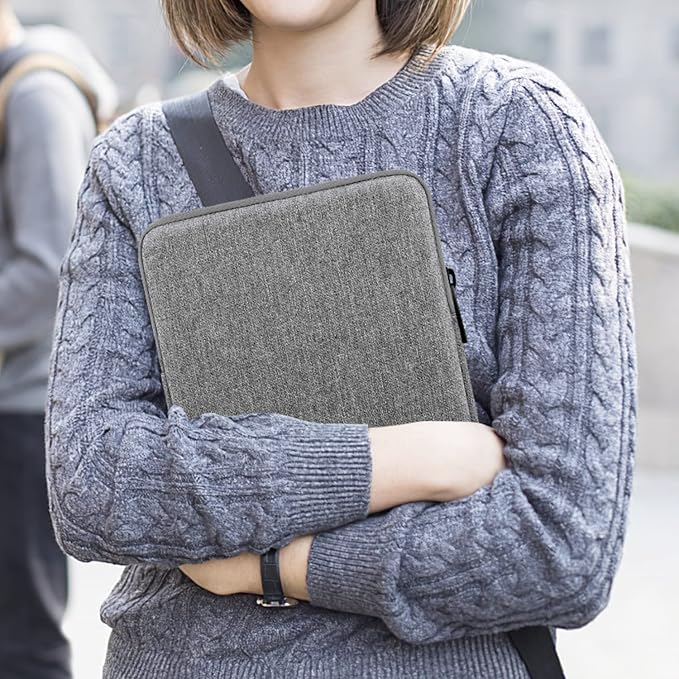 MoKo 7-8 Inch Tablet Sleeve Bag, Polyester Pouch Cover Case Fits iPad Mini (A17 Pro) 8.3" 2024, iPad Mini 6/5/4/3/2/1, Samsung Galaxy Tab S2 8.0, Tab A 8.0, ZenPad Z8s 7.9,Light Gray