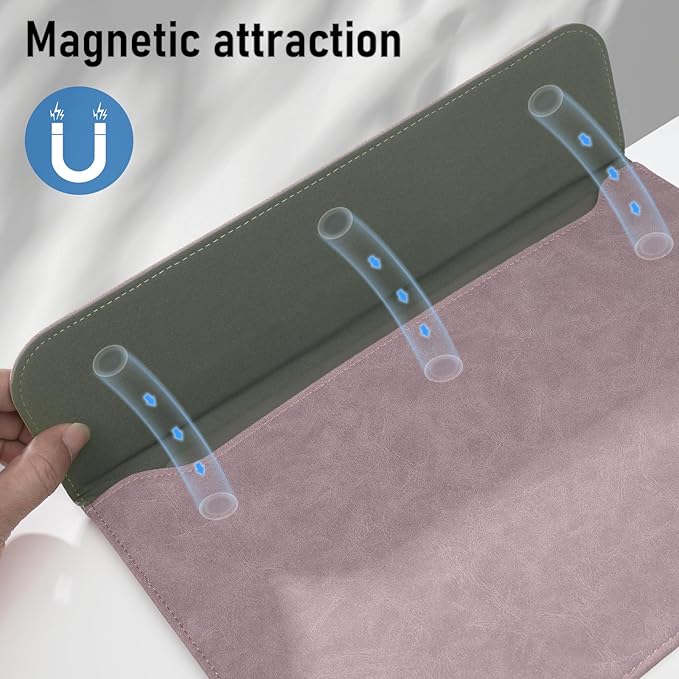 Allinside 13 Inch Laptop Sleeve Case for MacBook Air 13 2018-2025/MacBook Pro 13 2016-2022/Macbook Pro 14 2021-2024, Waterproof PU Leather Horizontal Envelope Protective Case Cover, Purple