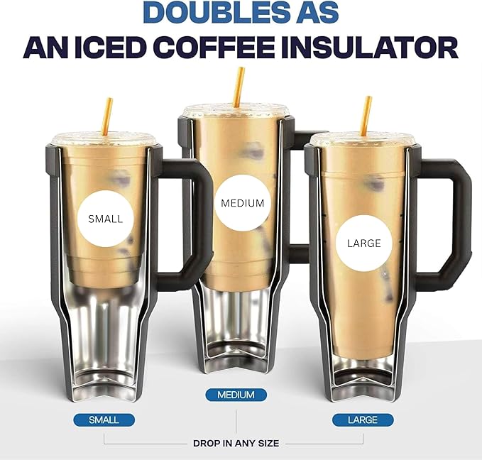 Frost Buddy Thicc Buddy - 40 oz Stainless Steel Vacuum Insulated Tumbler with Lid and Straw for Water - Travel Mug Cupholder Friendly - Gifts for Women Men Him Her (Navy)