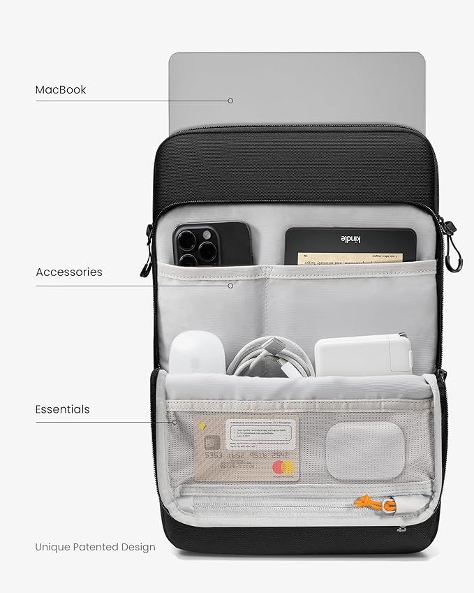 tomtoc 360 Protective Laptop Sleeve Designed for 14-inch MacBook Pro M4/M3/M2/M1 Pro/Max, 13.8'' 2024 Surface Laptop AI PC, Water-Resistant Well-Organized Accessory Sleeve Case with Handle