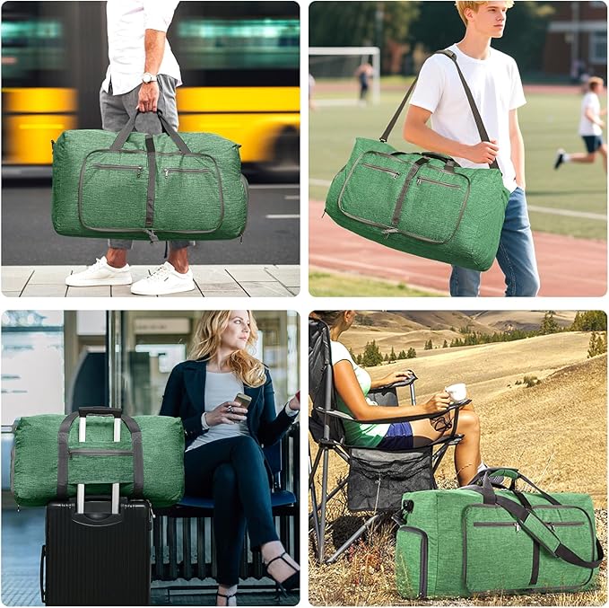 Vomgomfom Travel Duffle Bag for Men,65L 85L 115L Foldable Travel Duffel Bag with Shoes Compartment Overnight Bag for Men Women