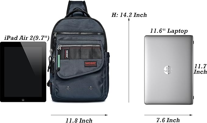 NICGID Sling Bags, Chest Shoulder Backpacks Crossbody Purse Outdoor Chest Bag Travel Backpack for Men Women