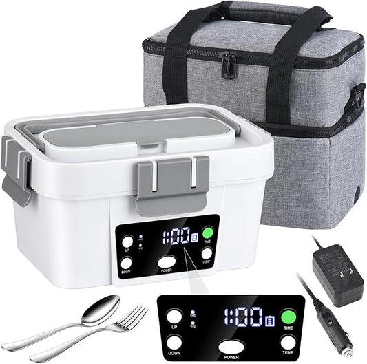 Cordless Electric Lunch Box 16,000mAh – Smart Automatic Heating, 1.6L Portable Food Warmer (212°F Max), Rechargeable Battery-Powered Hot Meal Container for Office, Travel & Outdoor